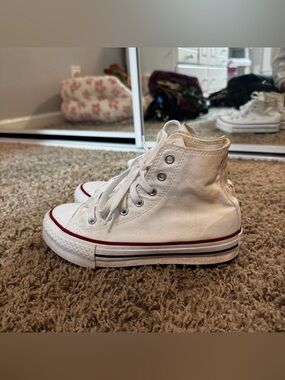 Big Kids White High Top Converse